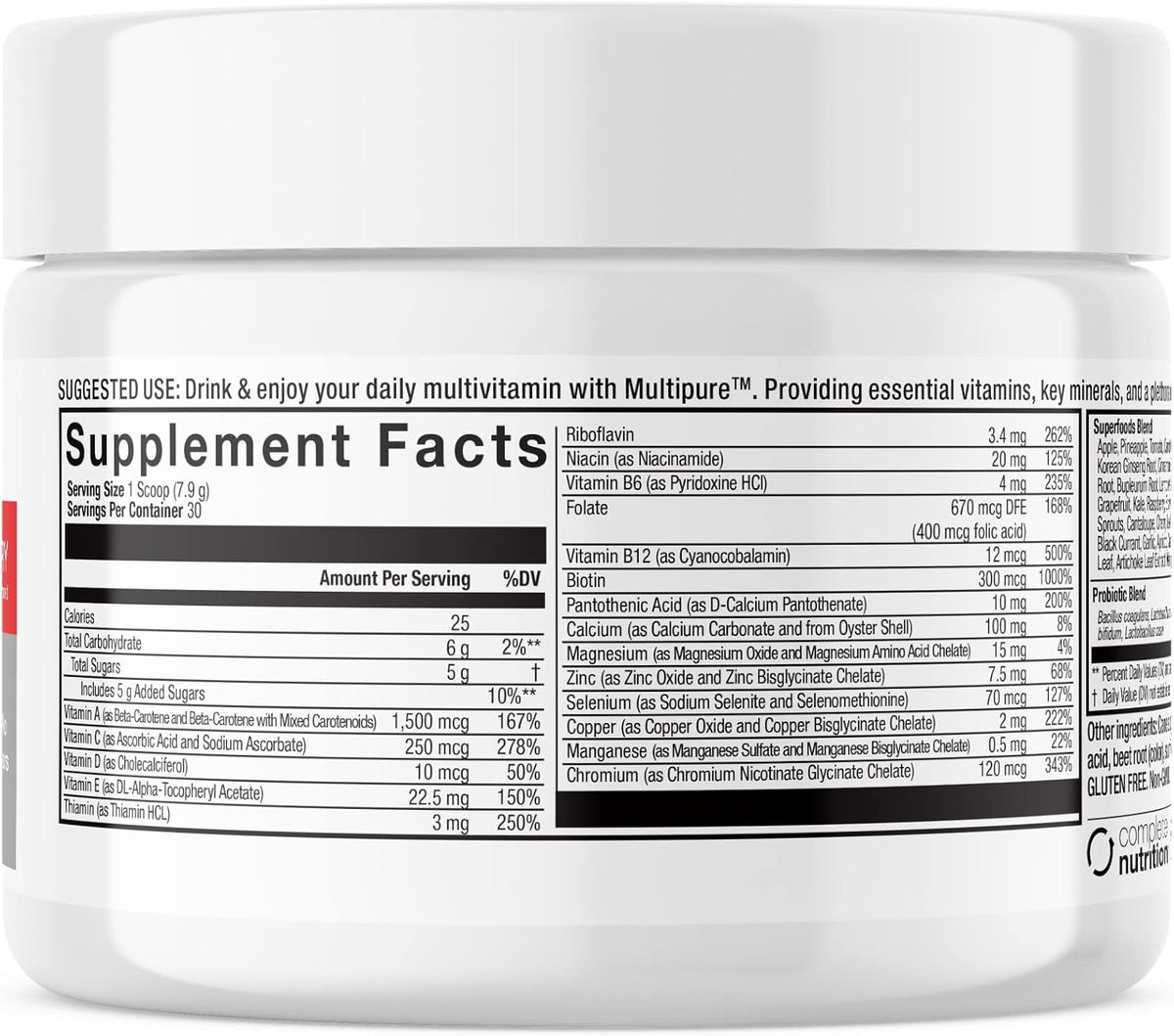 Complete Nutrition Reclaim Multi Pure Variety Pack + Free Shaker, Digestive and Immune Support, Vitamin and Mineral Supplement (30 Servings)