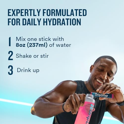 DripDrop Hydration Juicy Sunburst Variety Bundle Electrolyte Packets, 32 Ct | Grape, Fruit Punch, Strawberry Lemonade, Cherry, Lemon Lime, Strawberry, Peach, Black Cherry; Single Serve Powder Drink Mix