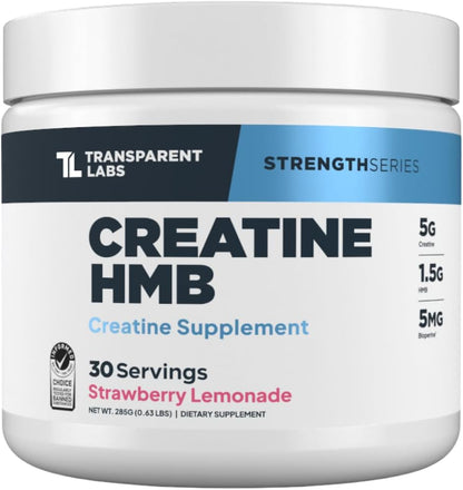 Transparent Labs Hydrate Electrolytes Powder (40 Servings, Tropical Punch) & Creatine HMB (30 Servings, Strawberry Lemonade)