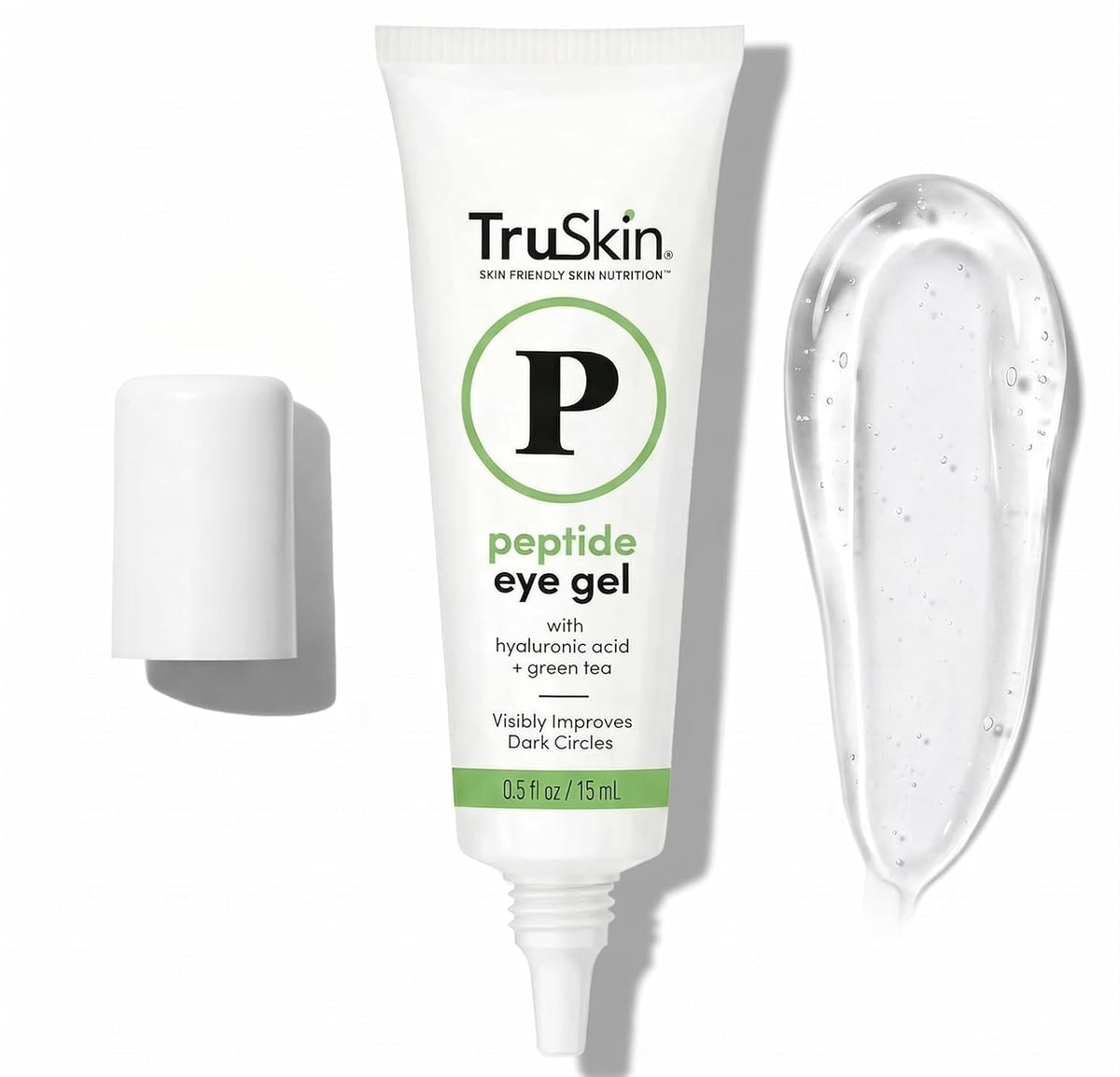 TruSkin Peptide Eye Cream Gel for Dark Circles, 0.5 fl oz | With Hyaluronic Acid to visibly smooth fine lines, hydrate and depuff tired-looking under eyes with a lightweight feel