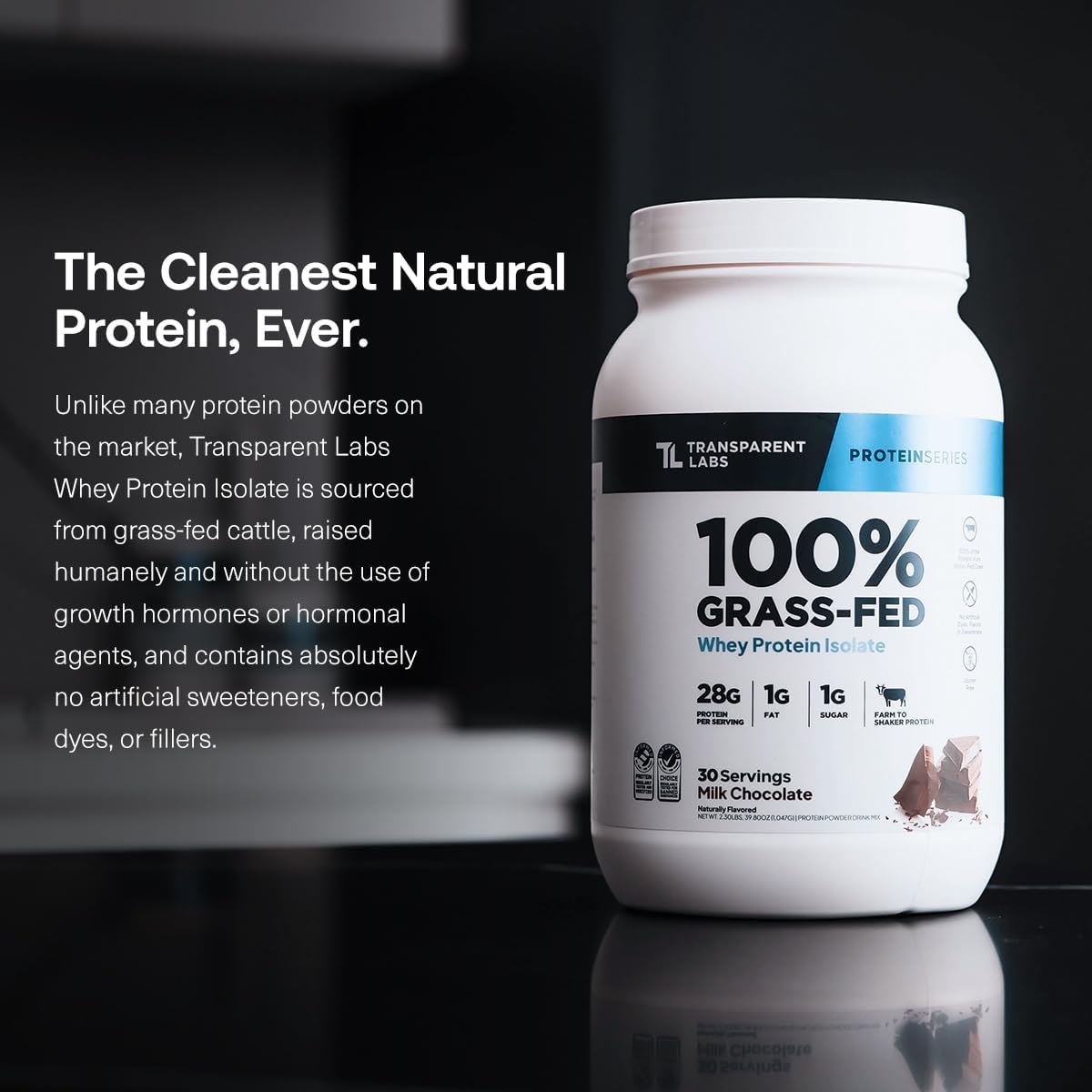 Transparent Labs Grass-Fed Whey Protein Isolate (30 Servings, Strawberry Milkshake) & Creatine HMB (30 Servings, Unflavored)