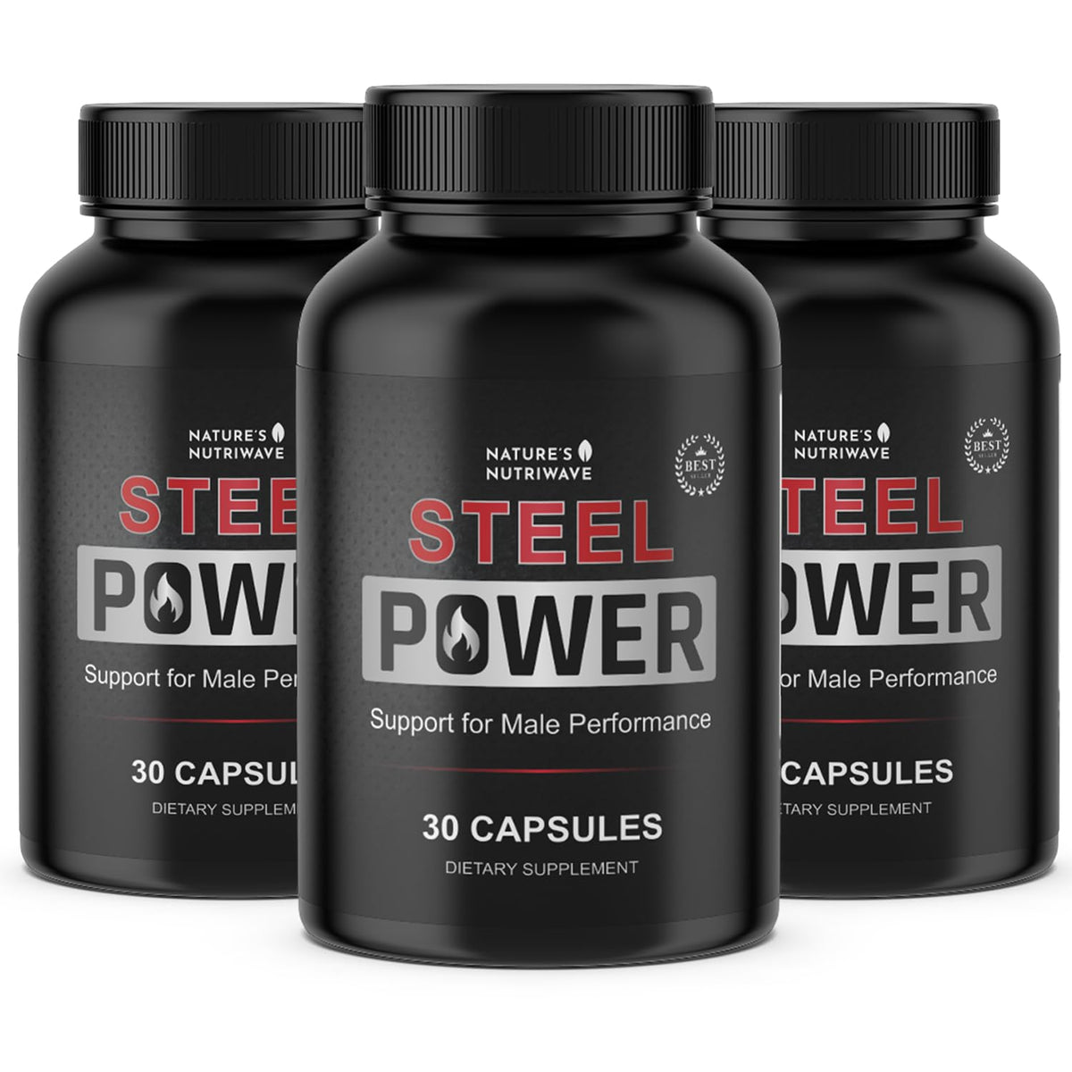 Steel Power – L-Citrulline, L-Carnitine & Maca – 30 Ct, 1 Month Supply | L-Citrulline, L-Carnitine, Maca Root & Pine Bark Extract | Non-GMO, Made in USA | Easy-to-swallow daily capsule