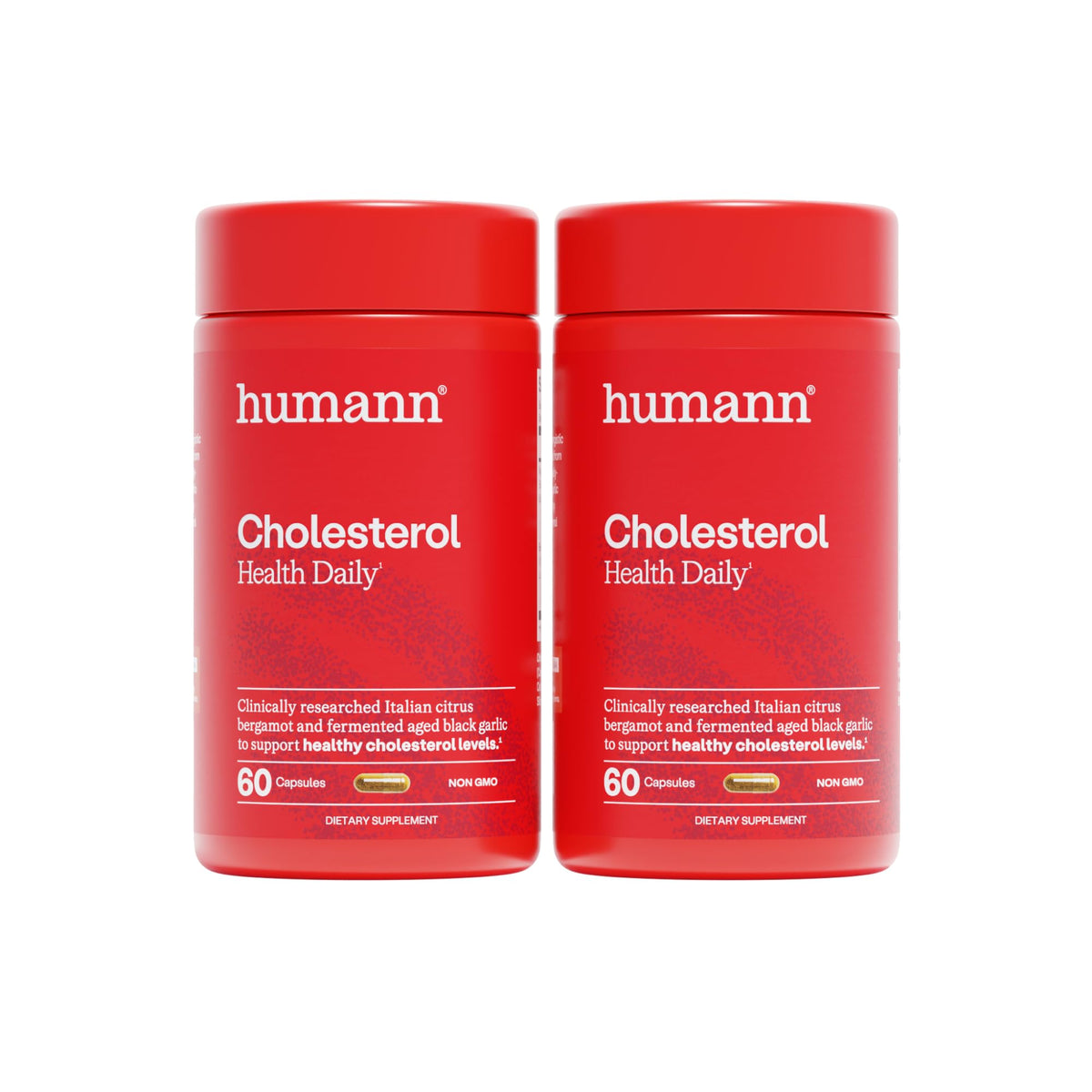 HumanN Cholesterol Health Daily, Aged Black Garlic Extract & Citrus Bergamot, Cholesterol, Lipid, & Liver Support Supplement, 60 Capsules