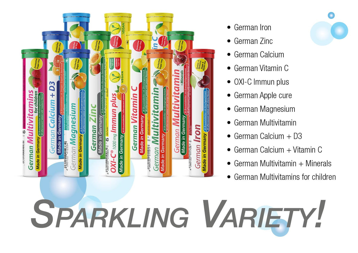 T&D German Iron 14 mg - 40 Vegan Drink Effervescent Tablets - Cherry Flavor - Made in Germany T&D buy supplements Au
