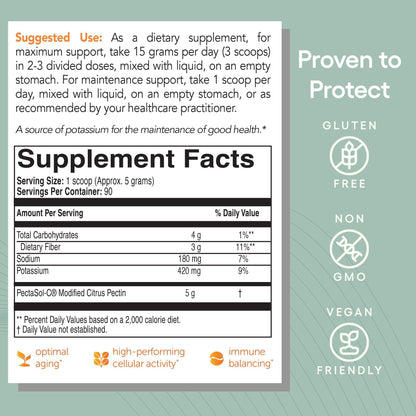 PectaSol Modified Citrus Pectin – 454g Powder – Total-Body Health Supplement to Support the Heart, Immune System, Inflammation Response & Healthy Aging + Maintain Healthy Galectin-3 Levels