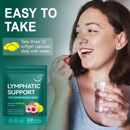 Lymphatic Drainage Supplements, Lymphatic Support Softgels for Immune Health, Plant-Based Formula with Echinacea, Burdock Root, Elderberry, Bromelain, Turmeric, 240 Softgels -2Pack UXENPHXF buy supplements Au