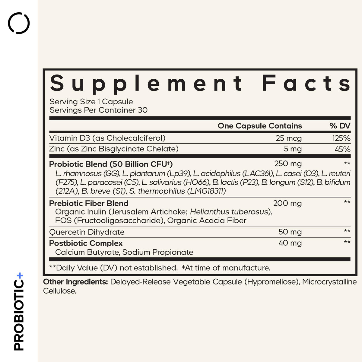 Codeage Probiotic+ 50 Billion CFU** Supplement - 12-Strain Probiotic Blend, Organic Prebiotic Fiber, Postbiotics, Vitamin D3, Zinc Bisglycinate, Quercetin - for Men & Women - Non-GMO - 30 Capsules CodeageBuy Supplements Australia