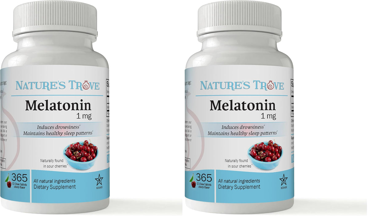 Nature's Trove Melatonin 1mg 365 EZ-Chew Tablets Cherry Flavor