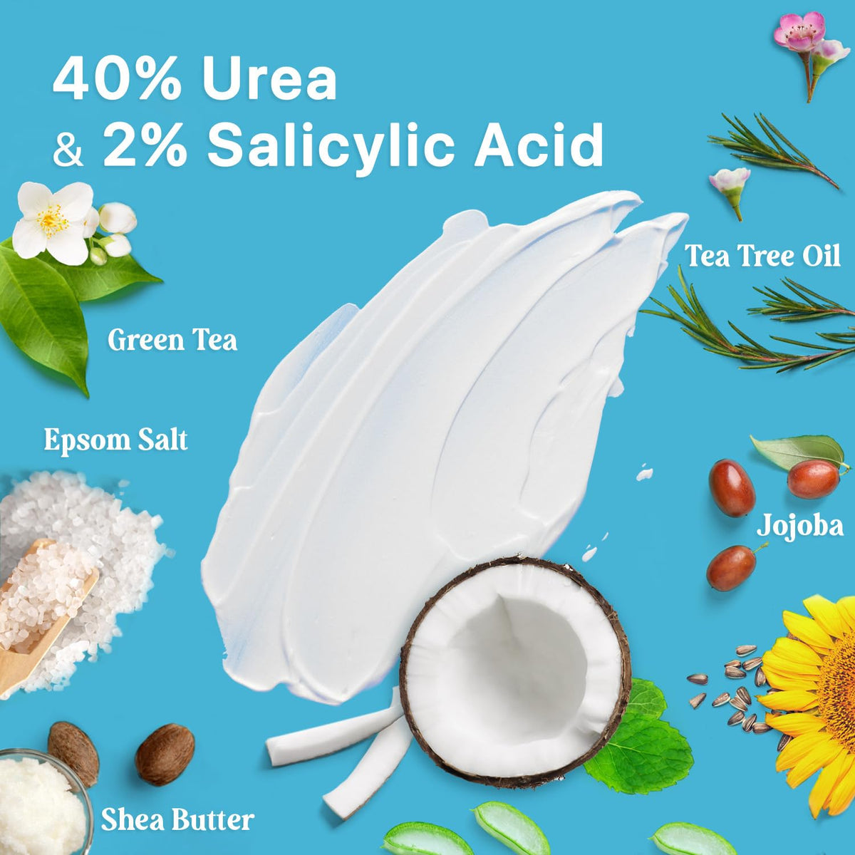 Ebanel Bundle of 40% Urea Cream 4.6 Oz, and Exfoliating Face Scrub Peeling Gel 4.12 Oz