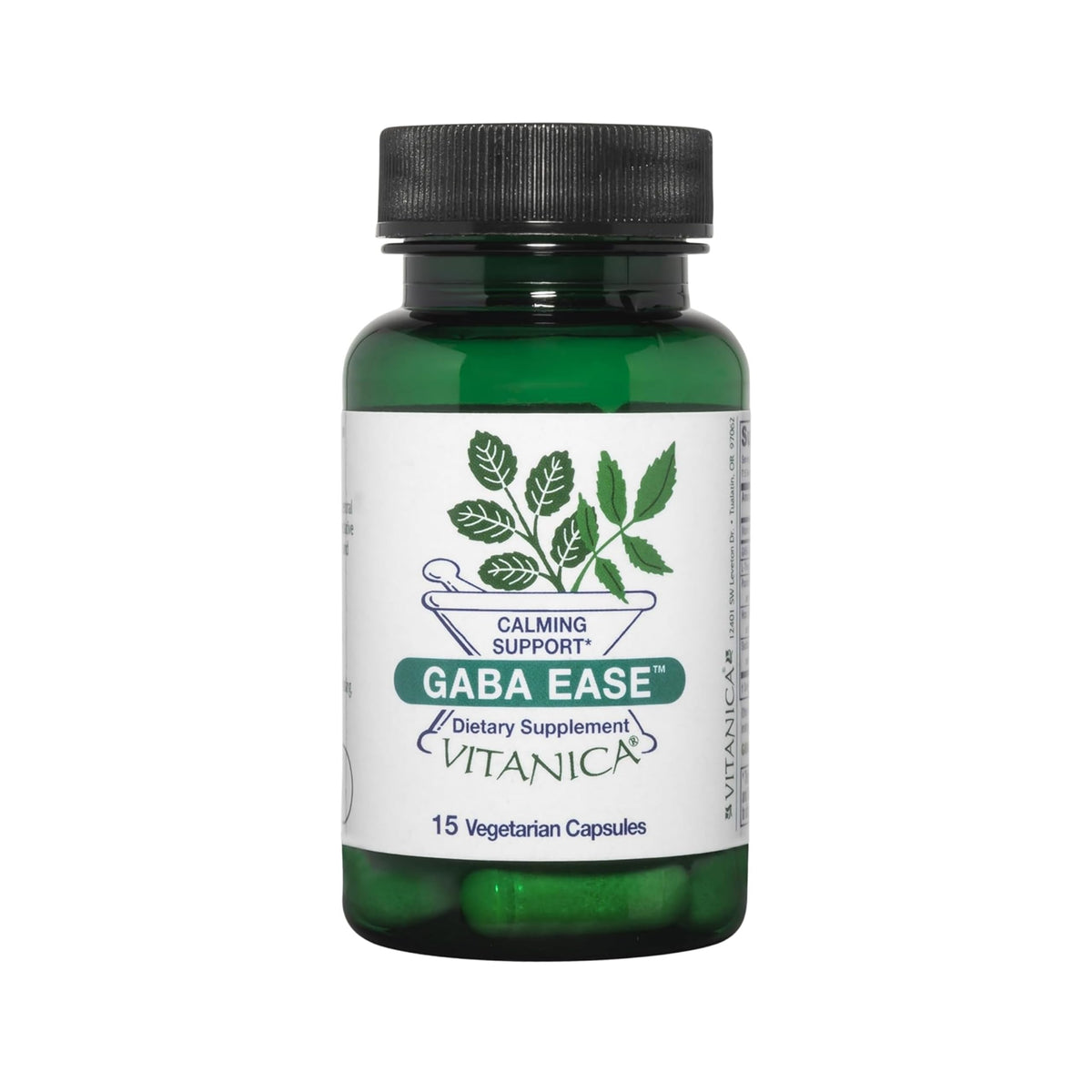 Vitanica GABA Ease - Relaxation Support Supplement with L-Theanine, GABA, & Vitamin B6 - Nervous System Support with Skullcap- Calm Support with Hops & Passion Flower - Vegan, Travel Size -15 Capsules VitanicaBuy Supplements Australia