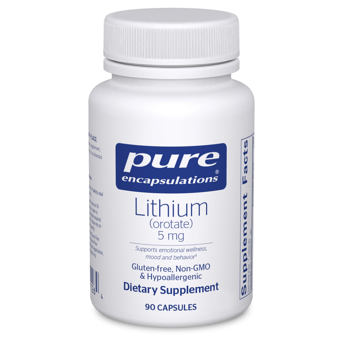 Pure Encapsulations Lithium Orotate 5 mg - Brain Support Supplement - with N-Acetyl-L-Cysteine (NAC) for Memory & Brain Behavior*