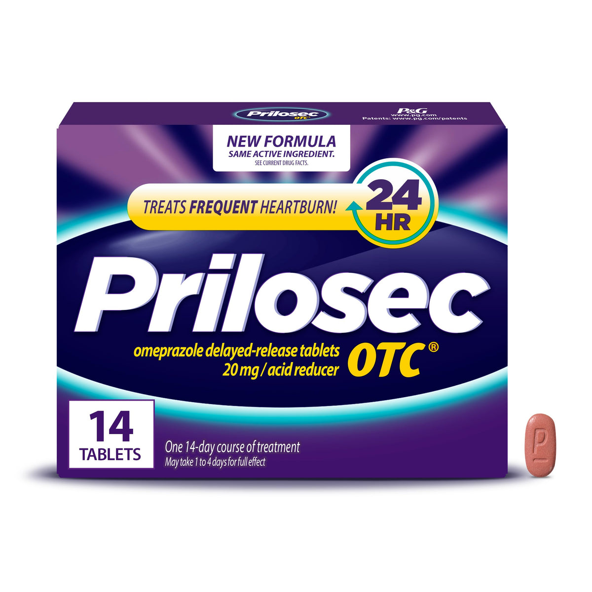 Prilosec OTC, Omeprazole Delayed Release 20mg, Acid Reducer, Treats Frequent Heartburn for 24 Hour Relief, All Day, All Night*, Heartburn Medicine, 20mg, 14 Tablets Prilosec buy supplements Au