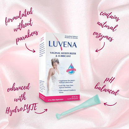 LUVENA Vaginal Moisturizer for Women, Long-Lasting, Intimate Care, Feminine Hydration, Menopause Support, Relieve Dryness & Irritation, Pre-Filled Applicators, pH Balanced, Water-Based, 30g (1 pack) LUVENA buy supplements Au