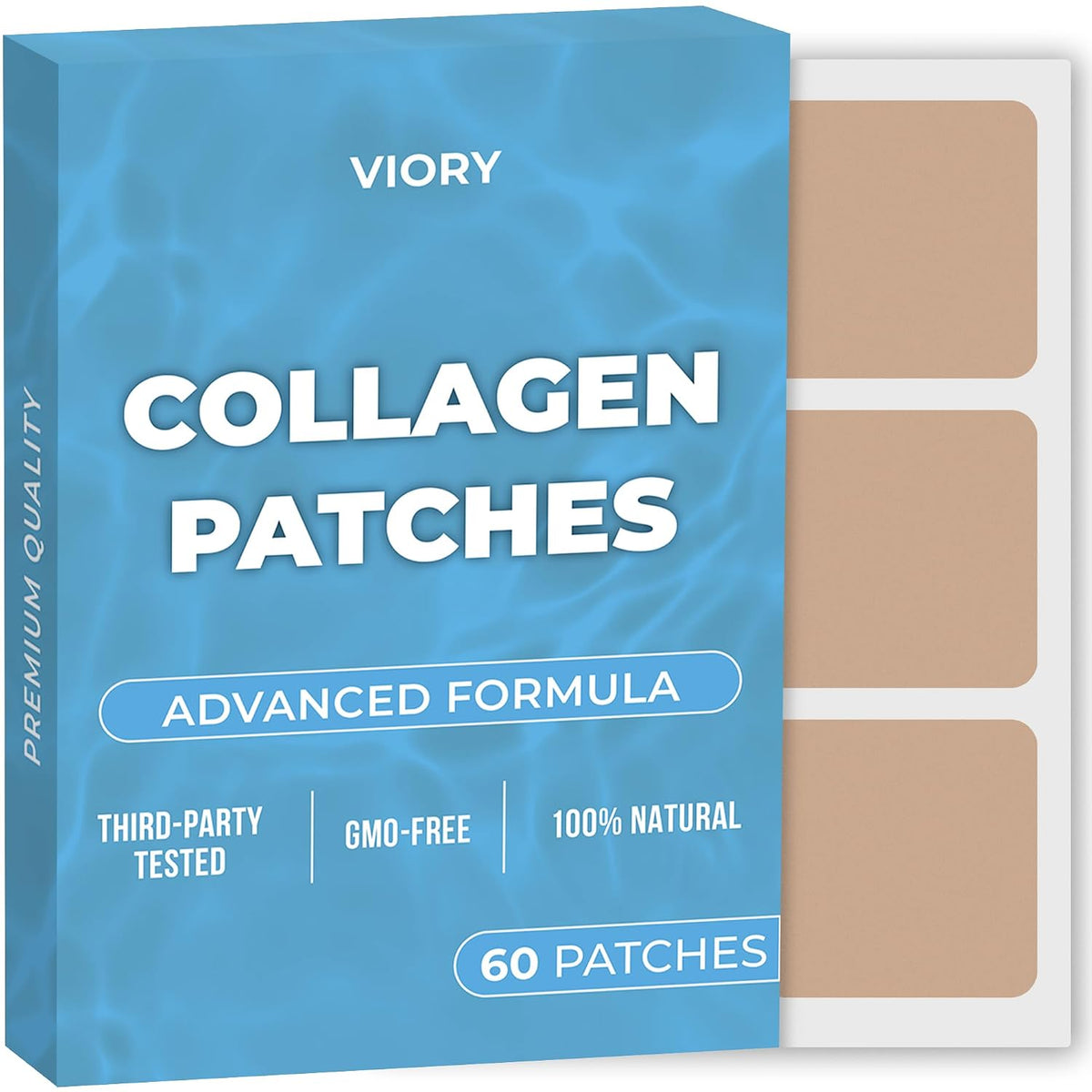 Collagen Patches (Pack of 60) - 100% Natural Patch for Women and Men | Body & Skin Support, With Glutathione, Firming, Focus, Energy, Enhanced Formula