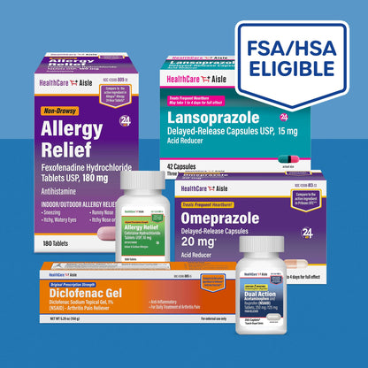 HealthCareAisle Allergy Relief - Fexofenadine Hydrochloride Tablets USP, 180 mg, 90 Tablets, Allergy Medication, Non-Drowsy 24-Hour Relief HealthCareAisle buy supplements Au