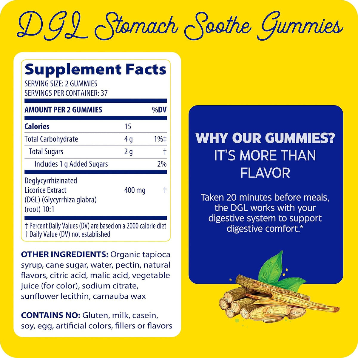 Enzymedica DGL Supplement for Men & Women - DGL Deglycyrrhizinated Licorice Gummies for Digestive Support & Gut Health, Soothes Stomach & Occasional Heartburn, Gluten Free, Vegan, Chocolate - 74 Count