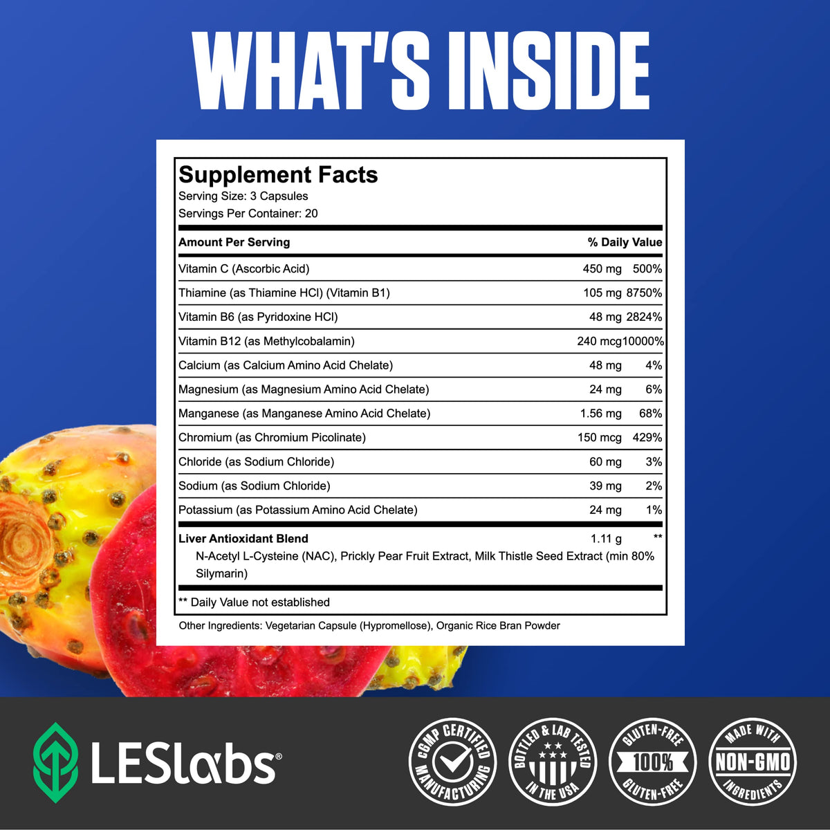 LES Labs DeToxx – Better Mornings & Recovery, Liver Support, Electrolyte Replenishment & Glutathione Support – Prickly Pear, Milk Thistle & NAC – Non-GMO Supplement – 60 Capsules LES Labs buy supplements Au