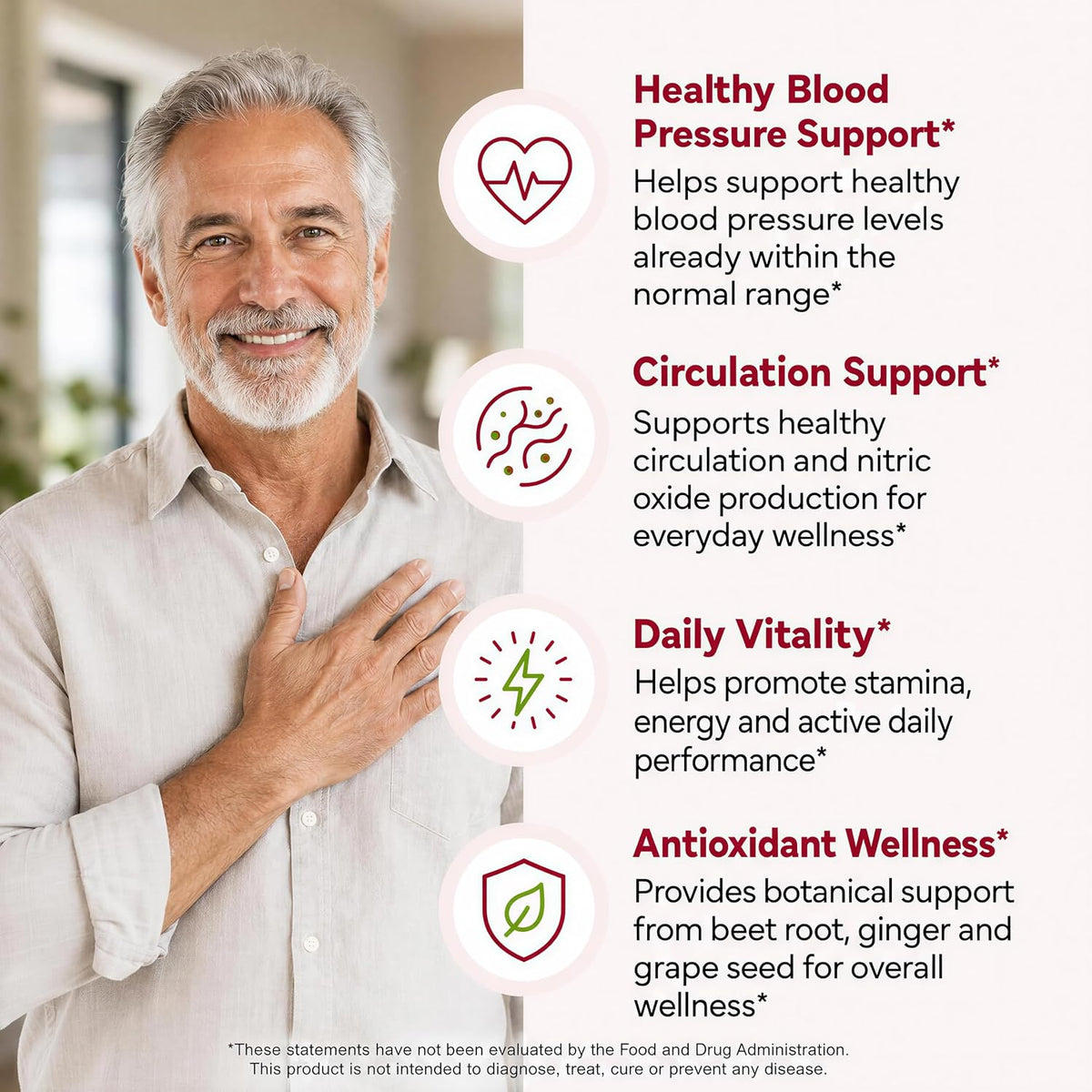 ForestLeaf USDA Organic Beet Root Capsules - Beetroot Supplement 1000mg 20:1 Extract w/Ginger Grape Seed - Support Blood Pressure, Nitric Oxide, Flow, Circulation - Made in USA - 120 Caps