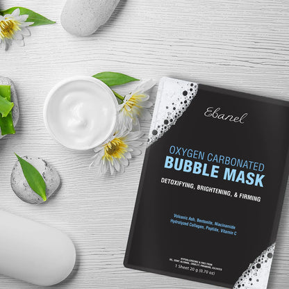 Ebanel Bundle of 10 Pack Bubble Clay Masks, and Exfoliating Face Scrub Peeling Gel Mild 4.12 Oz