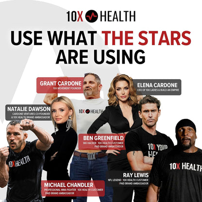 10X Health Tongkat Ali - 60 Capsules | Testosterone Booster for Men: Eurycoma Longifolia 1000mg, Strength, Vitality & Muscle Growth