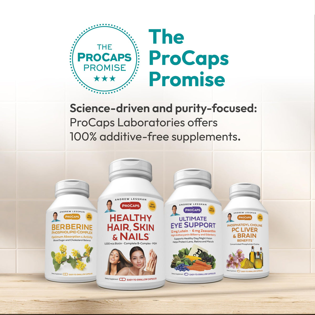 Andrew Lessman ProCaps Zinc 30mg with L-Lysine 60 Capsules | Chelated Zinc Citrate for enhanced absorption with L-Lysine. Supports immune, skin & enzyme function.