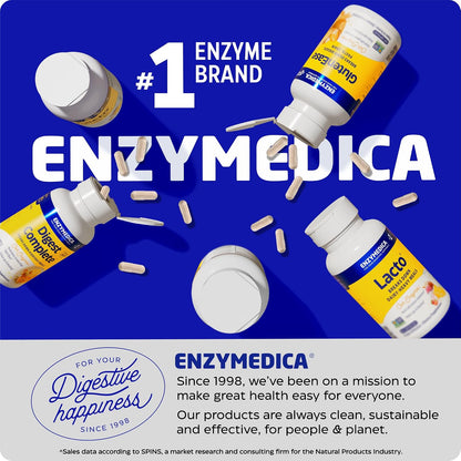 Enzymedica Vitamin D3 and K2 Supplement Caps for Men & Women - VIT D3 5000 IU & VIT K2 MK-7 90 mcg, Immune & Bone Health Support, Features Shitake Mushrooms & Prebiotic Fiber, Vegan - 60 Capsules