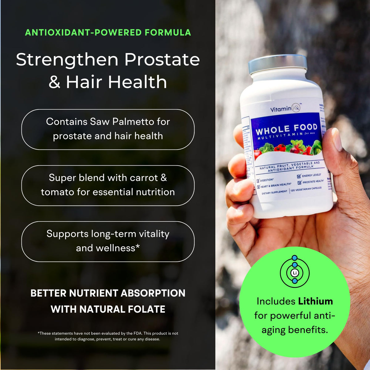 Multivitamin for Women (120 Vegetarian Capsules) Whole Food Vitamin with Essential Nutrients, Natural Calcium, Magnesium, Selenium, Zinc, Biotin, Vitamin A, B6, C, D3, E, K and More