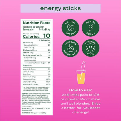 Bloom Raspberry Lemonade Clear Protein and Energy Stick Packs Bundle