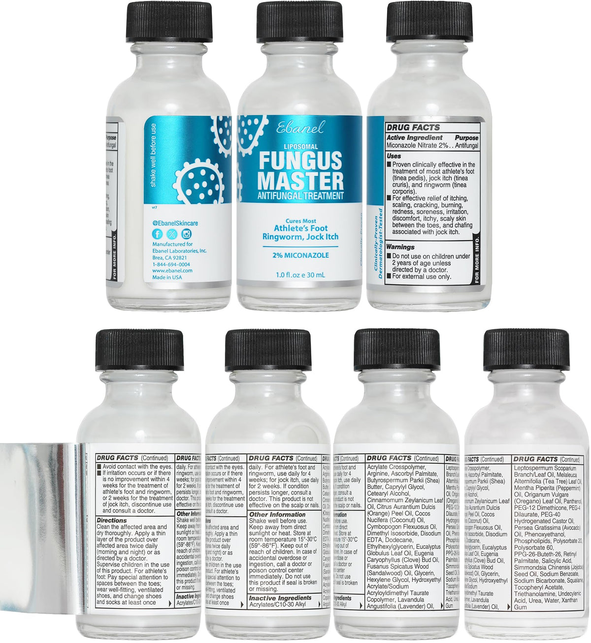 Ebanel Bundle of Fungus Treatment 1 Oz, and 2 Pack 40% Urea Cream 4.6 Oz