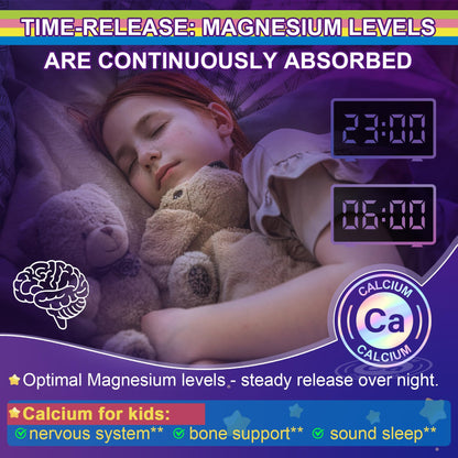 Neviss Magnesium Glycinate + Calcium Filled Gummies for Adults and Kids 4+, Kids Sleep Gummies Melatonin Free, No Sugar Magnesium Supplement w/B6 D3, L-Theanine for Zzz Relax, Brain,Bone,Muscle 2Pack NEVISSBuy Supplements Australia