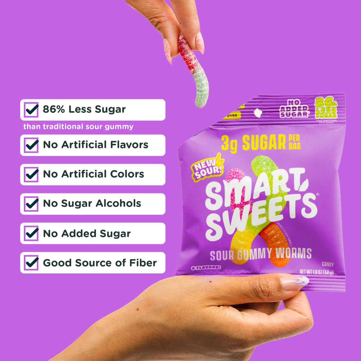 SmartSweets Sweet Fish, Low Sugar Gummy Candy (3g), Low Calorie (130), Gluten-Free -1.8oz (Pack of 12) Packaging may vary