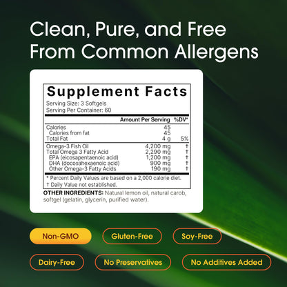 NatureBell Omega-3 Fish Oil - 180 Softgels - Support for Joint, Brain & Heart Health* - with EPA & DHA - No Burps or Fishy Aftertaste - Non-GMO & Mercury-Free Formula - Lemon Flavor NatureBell buy supplements Au