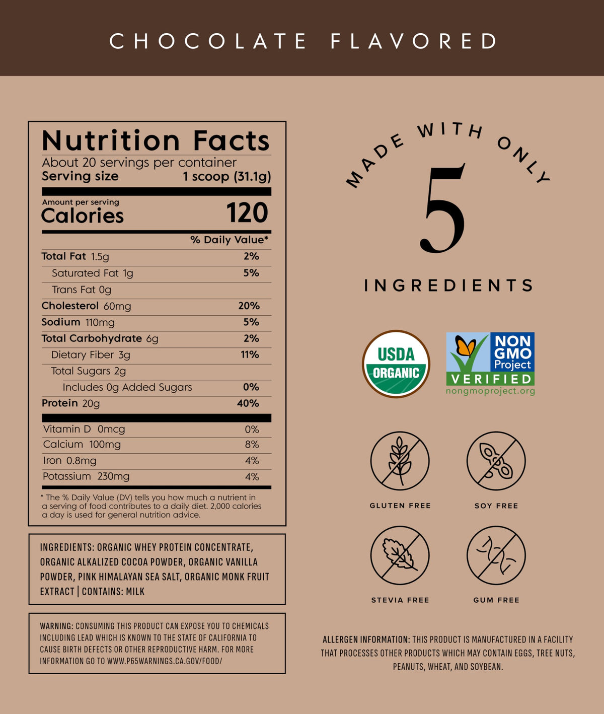 Truvani Organic Whey Protein Powder | Vanilla | 20 Servings | 20g Grass Fed Whey Protein | USDA Organic & Non-GMO | Gluten Free | No Gums, No Soy, No Stevia, No Added Sugars