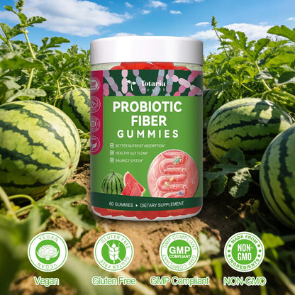 9-in-1 Probiotic Prebiotic Fiber Gummies for Adults & Teens, Sugar-free Fiber Supplement with Psyllium Husk, FOS, Inulin, ACV & 5 Billion CFU Bacillus Coagulans - PrimeBioHealth - canada supplements