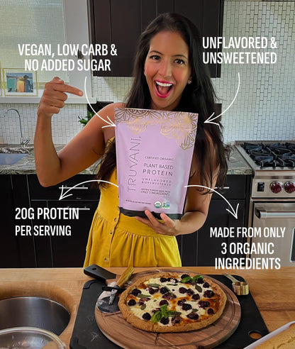 Truvani Organic Plant Based Protein Powder | Vanilla Chai | 10 Servings | Vegan | 20g Pea Protein | Keto | Gluten & Dairy Free | Low Carb | No Added Sugar