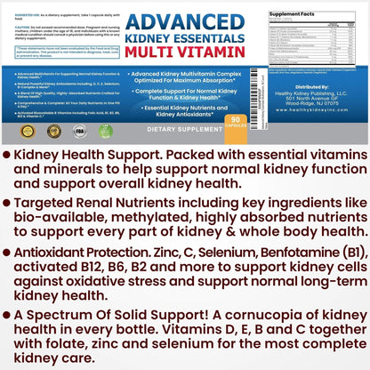 Advanced Kidney Essentials Multivitamin. Kidney Support Supplement for Complete Kidney Health. Kidney Health Supplement - PrimeBioHealth - canada supplements