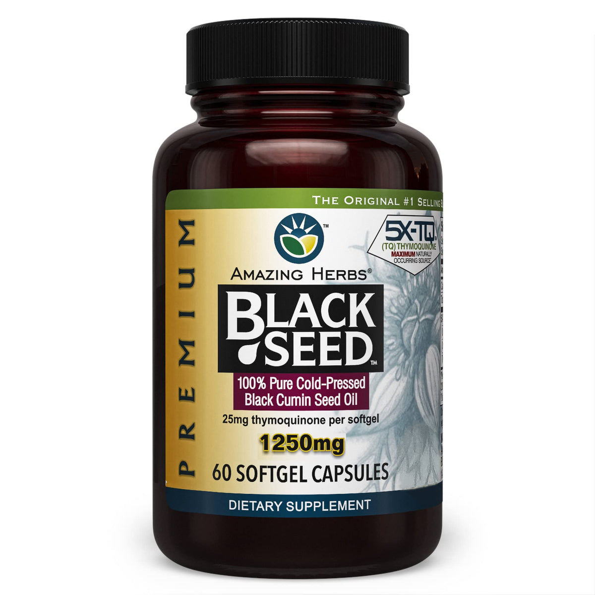 Amazing Herbs Premium Capsules - High Potency, Cold Pressed Nigella Sativa Aids in Digestive Health - PrimeBioHealth - canada supplements