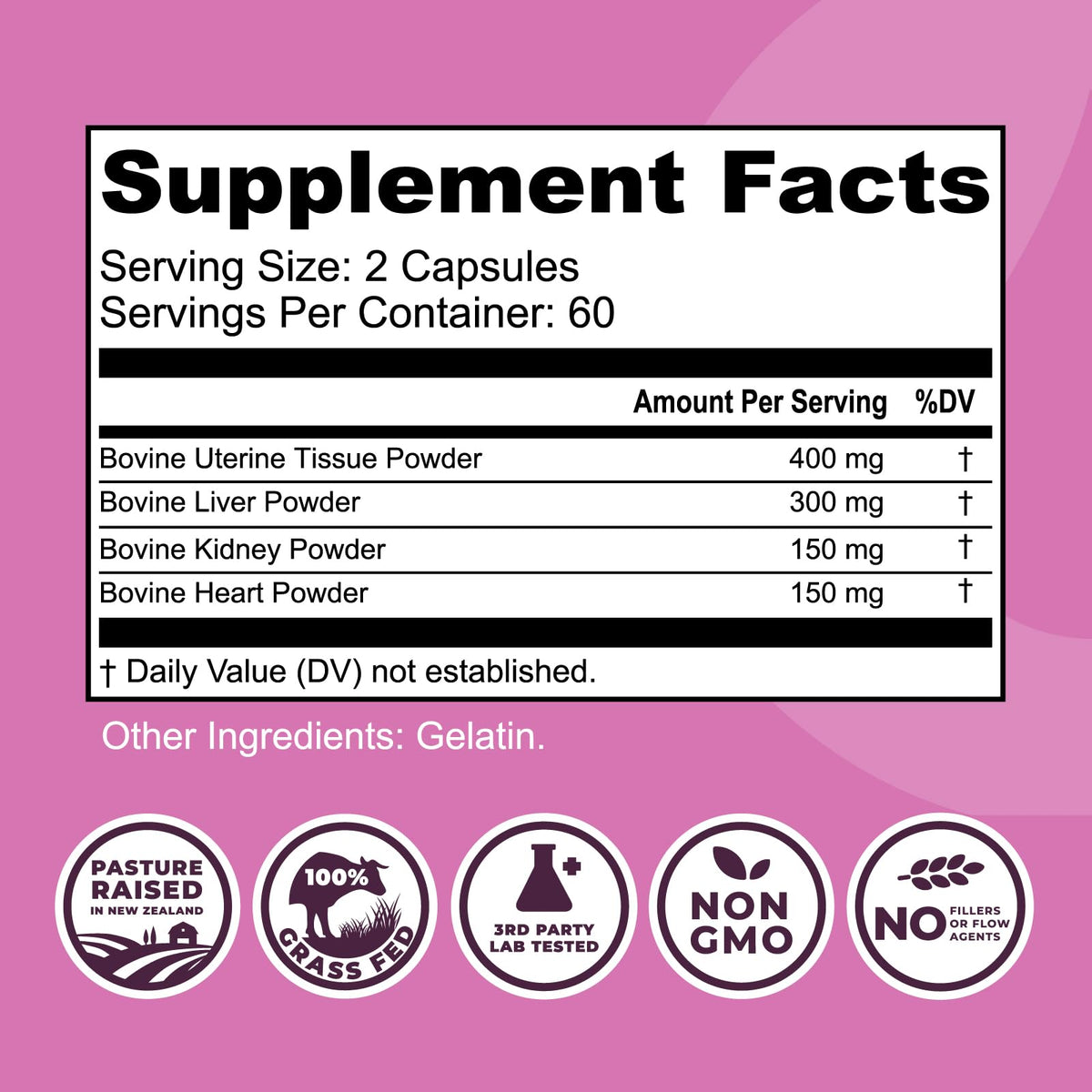 Beef Organ Supplement for Women - Beef Liver, Kidney, Heart and Uterus Tissue, Supports Women's Overall Energy and Health - Pasture Raised in New Zealand - PrimeBioHealth - canada supplements