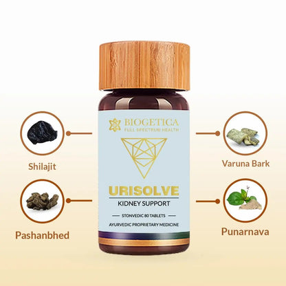 Biogetica Urisolve Kidney Care Herbal Supplement with Asparagus Racemosus & Terminalia Chebula for Optimal Urinary System Support - Non-GMO - 100% Vegan Ayurveda Supplement - 80 Tablets - PrimeBioHealth - canada supplements