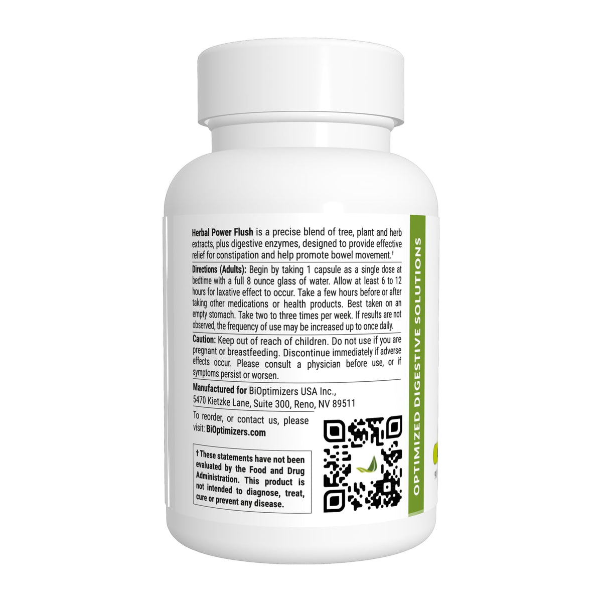 BIOptimizers Herbal Power Flush - Extra Strength Digestive Cleanse - Eliminate Toxins Improve Bowel Digestion - PrimeBioHealth - canada supplements