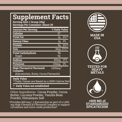 Black Forest High Flavanol Cocoa Powder (1200mg Flavanols & Flavonoids Supplements)10X More Flavanols (Epicatechin) Than Cocoa & 600mg of Epicatechin Supplement - PrimeBioHealth - canada supplements