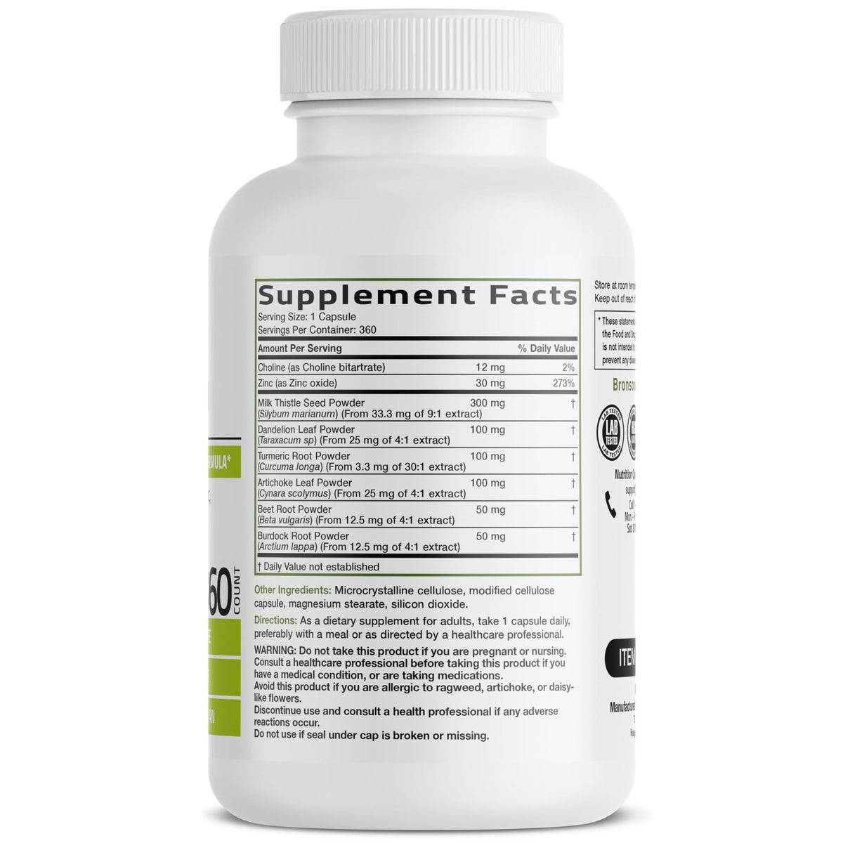 Bronson Liver Detox Advanced Detox & Cleansing Formula Supports Health Liver Function with Milk Thistle, Dandelion Extract, Turmeric, Artichoke Leaf & More, Non-GMO, 60 Vegetarian Capsules - PrimeBioHealth - canada supplements