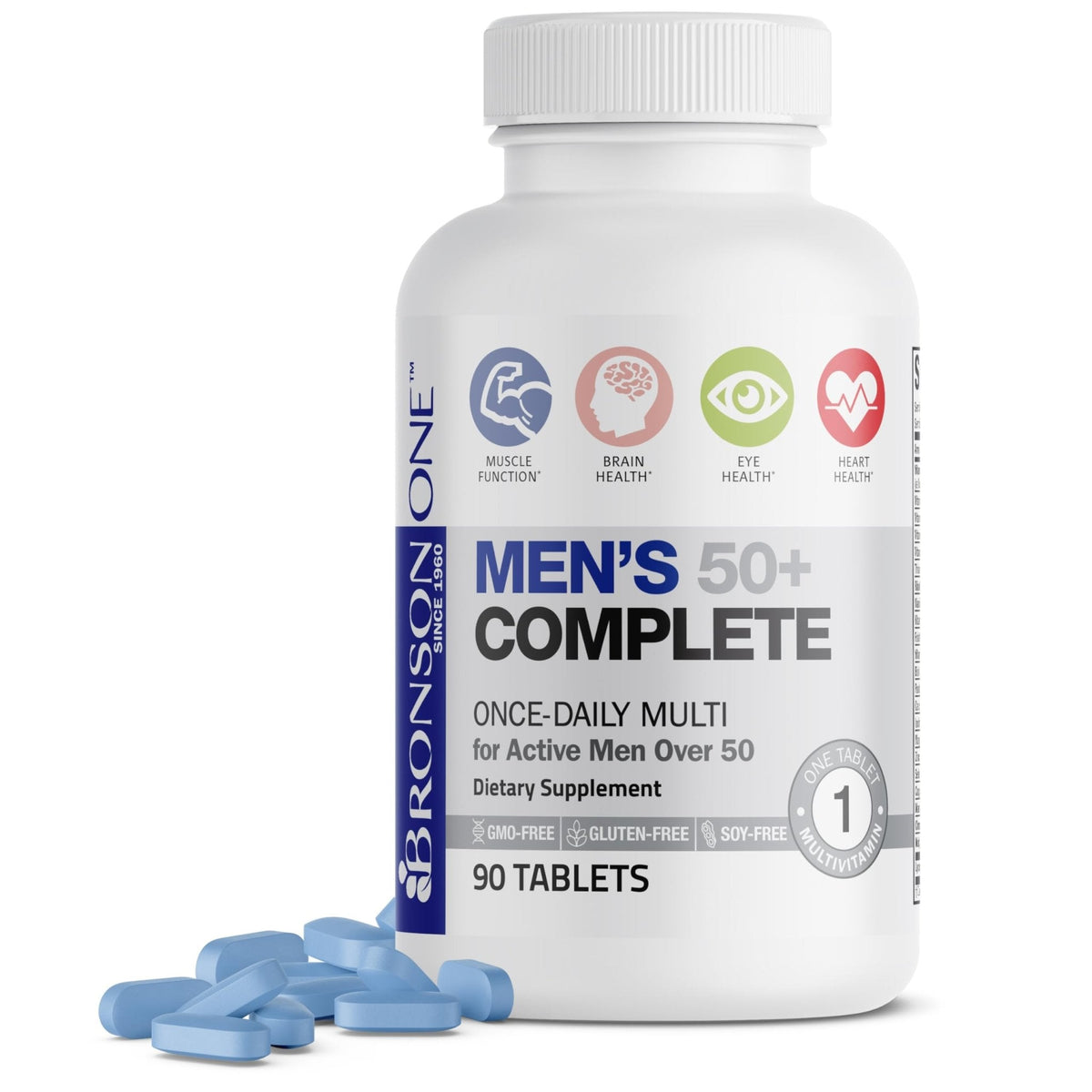 Bronson ONE Daily Mens 50+ Complete Multivitamin Multimineral, 180 Tablets - PrimeBioHealth - canada supplements