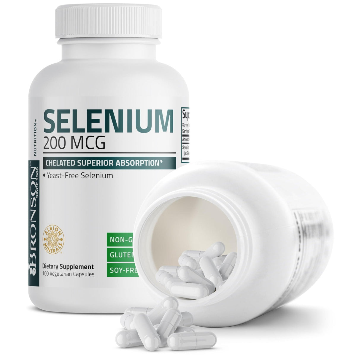 Bronson Selenium 200 mcg – Yeast Free Chelated Amino Acid Complex - Essential Trace Mineral with Superior Absorption, 250 Vegetarian Capsules - PrimeBioHealth - canada supplements