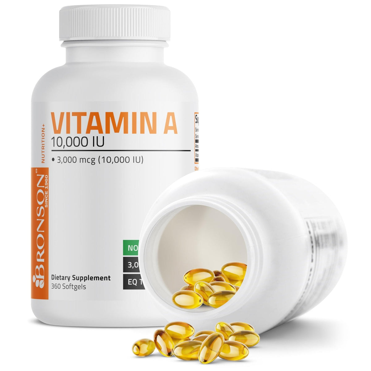 Bronson Vitamin A 10,000 IU Premium Non-GMO Formula Supports Healthy Vision & Immune System and Healthy Growth & Reproduction, 360 Softgels - PrimeBioHealth - canada supplements