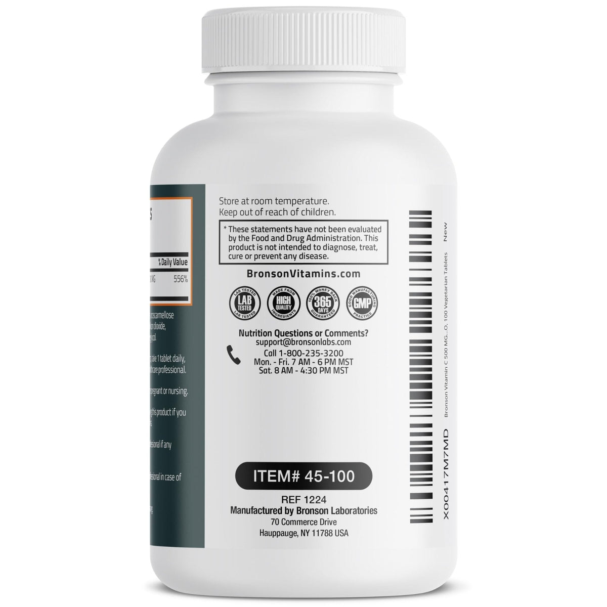 Bronson Vitamin C 500 MG Supports a Healthy Immune System & Antioxidant Protection, Non-GMO, 250 Vegetarian Tablets - PrimeBioHealth - canada supplements