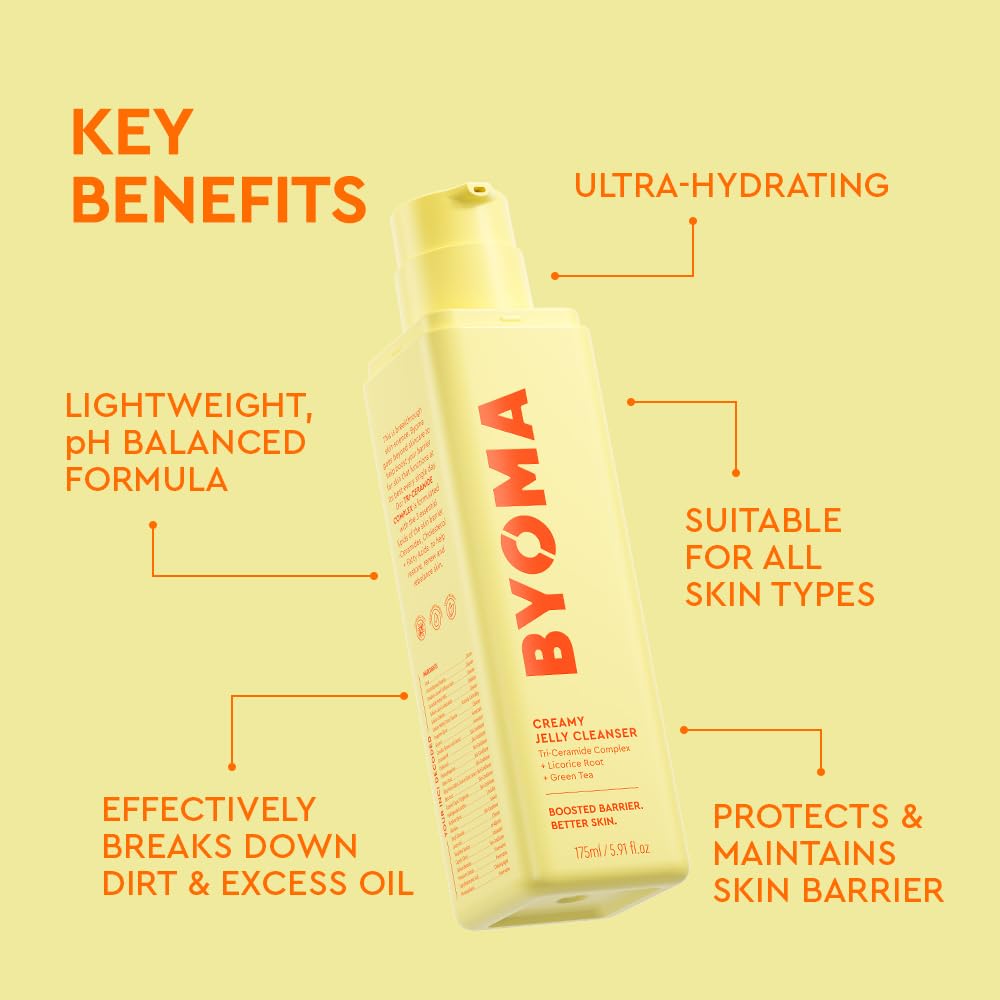 BYOMA Creamy Jelly Cleanser - Hydrating Facial Cleanser for Skin Barrier Repair -Tri-Ceramide Face Wash for Sensitive Skin & All Skin Types - PrimeBioHealth - canada supplements
