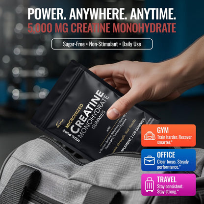 Creatine Monohydrate Gummies for Men & Women - Sugar Free & Vegan Advanced Formula W/L-Taurine + Vitamin B12 - for Muscle Strength, Muscles Builder, Recovery, - PrimeBioHealth - canada supplements