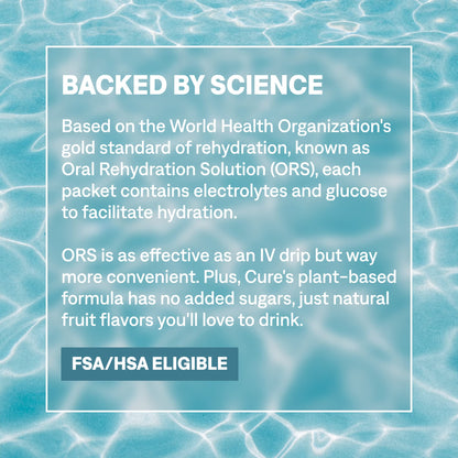 Cure Hydration | Plant-Based Electrolyte Drink Mix | No Added Sugar | FSA-HSA | Dehydration Relief Powder Made with Coconut Water | Non-GMO | Vegan | Pouch of 14 Packets - Tropical Punch - PrimeBioHealth - canada supplements