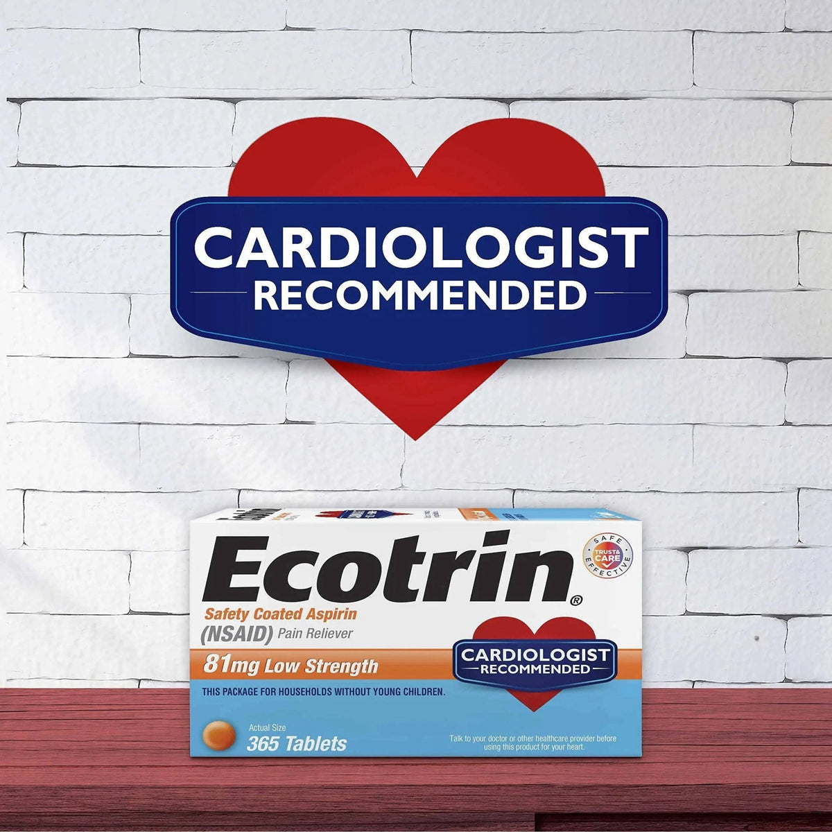 Ecotrin Safety Coated Aspirin Pain Reliever Tablets, Low Strength, NSAID 81mg, 45 ct (Pack of 3) - PrimeBioHealth - canada supplements